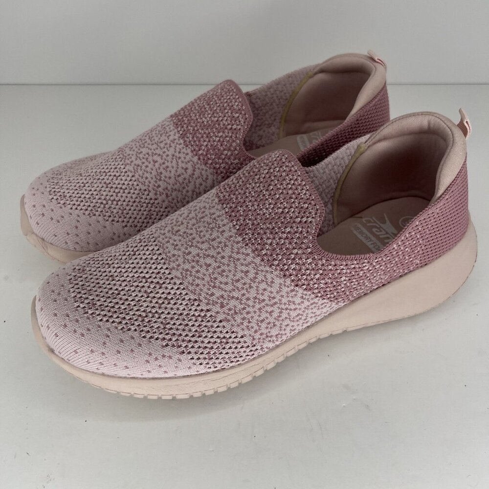 Crane Memory Foam Womens Size 9  Pink Stretch Mesh Knit Stylish Slip-On Shoes